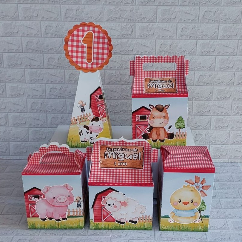 Personalizados Fazendinha Vermelha - kit festa - lembrancinha - caixinhas personalizadas
