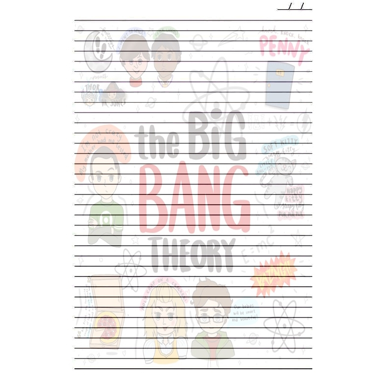 80 Folhas Para Fichário SERIE BIG BANG, fazemos qualquer tema , folhas pautadas, papel de carta tamanho a4