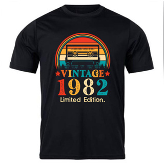 Camisa Camiseta Básica Unissex Vintage Ano Nascimento 1982 Retrô em Oferta na Shopee