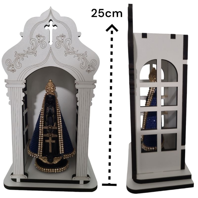 Oratório Capela madeira com  Imagem Nossa Senhora Aparecida