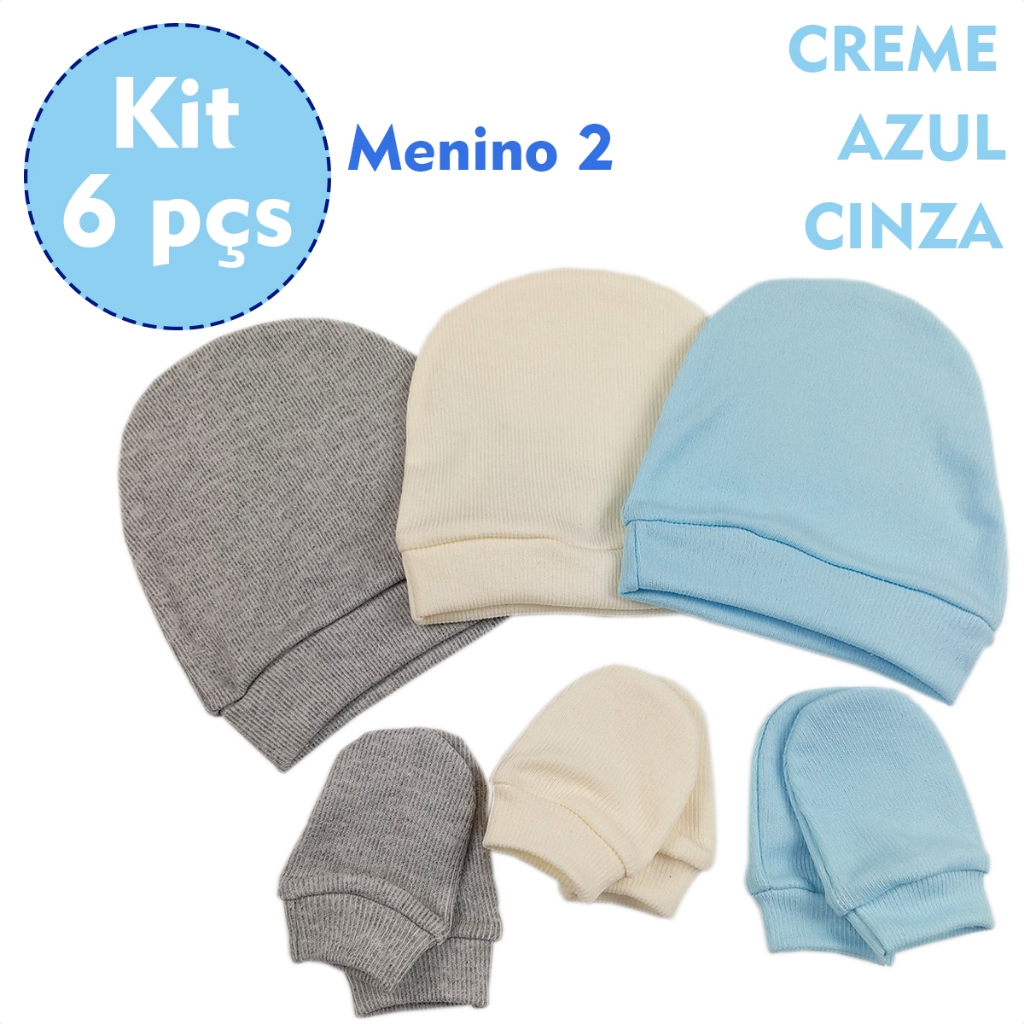 Kit Toucas e Luvinhas Luvas para Bebê Recém Nascido Touquinha Maternidade Menina Menino em Oferta na Shopee