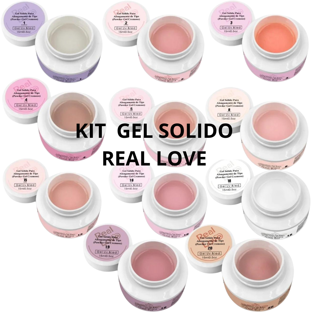 Kit Especial 2 Gel Sólido de Alongamento para Tips - Powder Gel Cremoso - Real Love em Oferta na Shopee