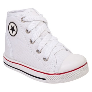 Tênis Cano Alto Infantil Unissex Branco *ENVIO IMEDIATO* em Oferta na Shopee