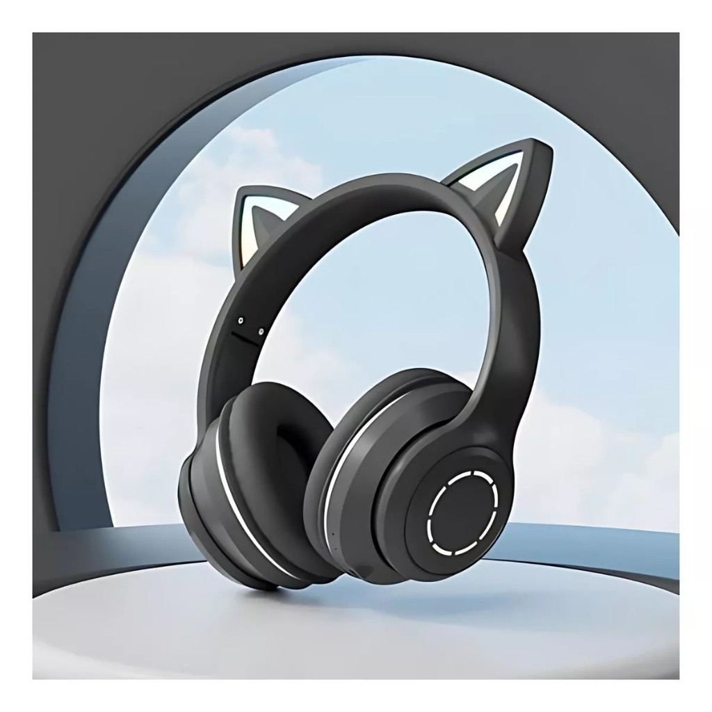 Fone De Ouvido Headset Sem Fio Gatinho Led Bluetooth B-19 H