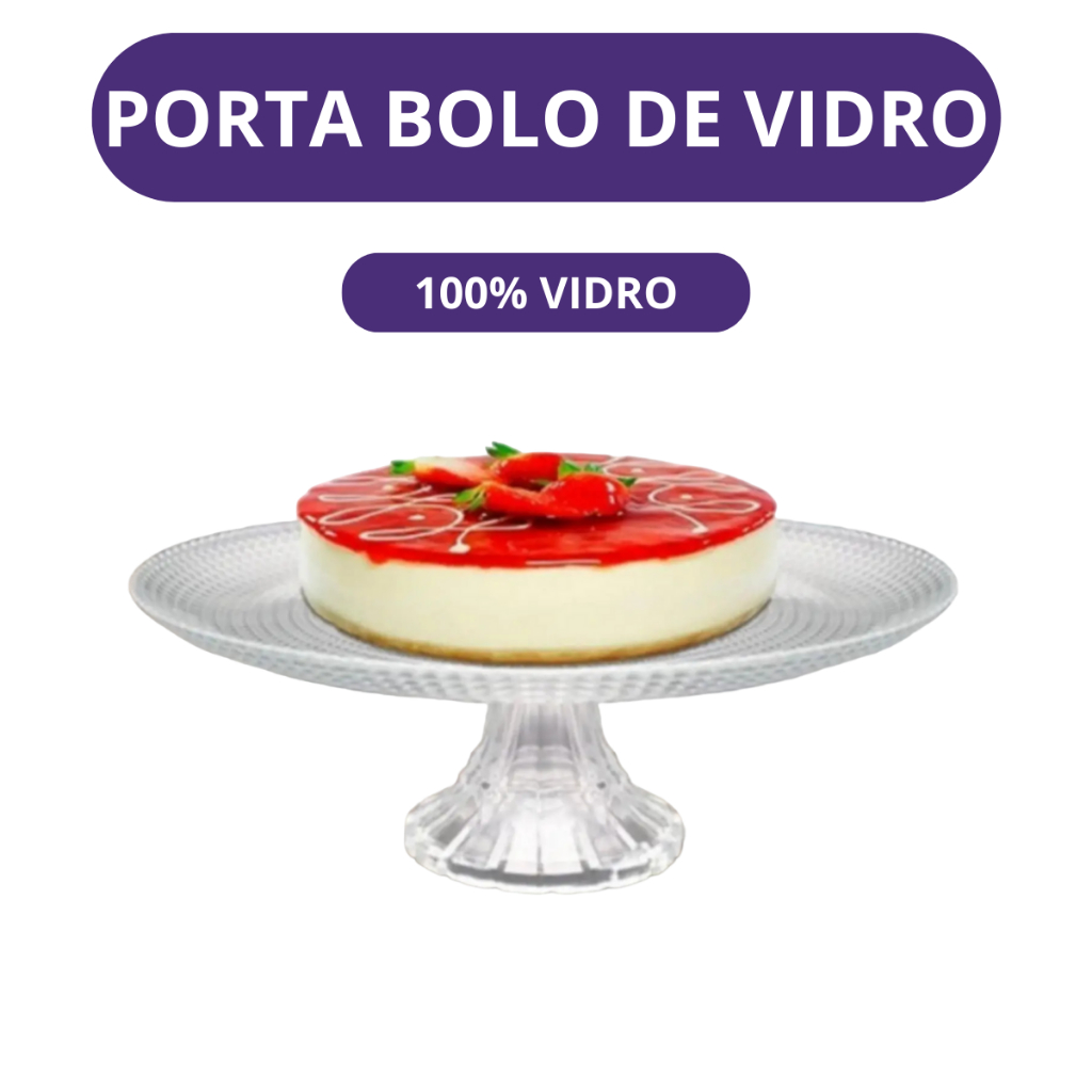 Porta Bolo Boleira com Pé de Vidro, Prato para Bolo, Doces, Sobremesas, Decoração, Organização e Mesa Posta, com Toque de Elegância, Praticidade Sustentável e Ocasiões Especiais