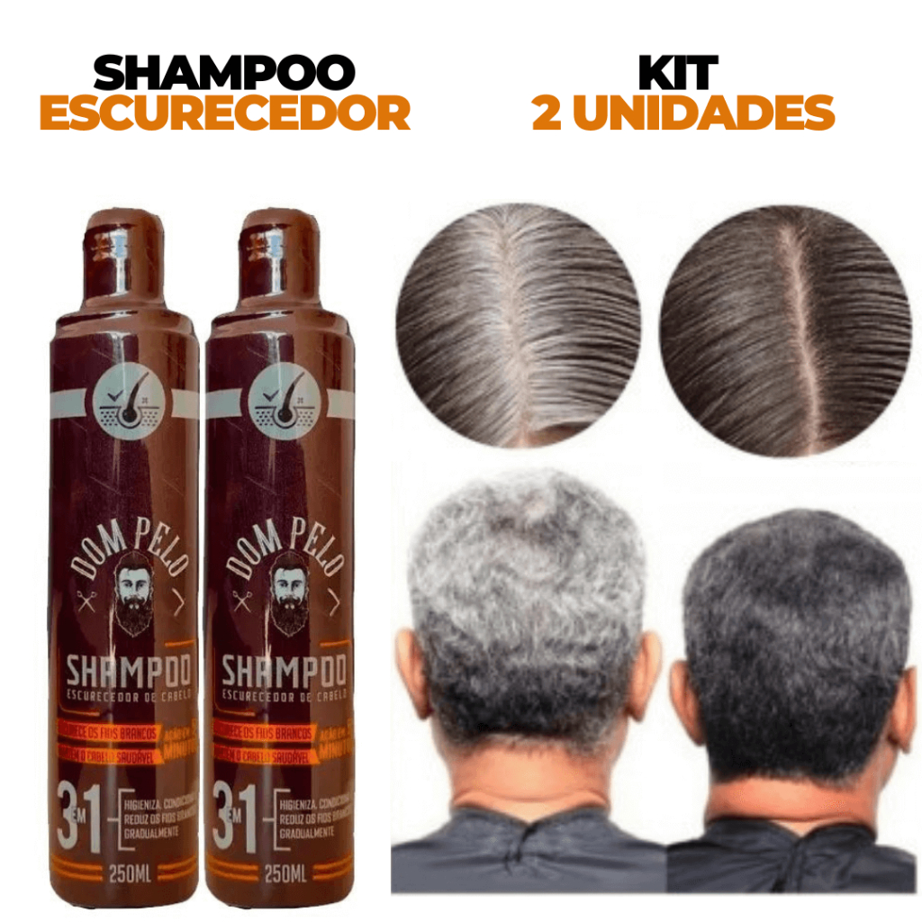 Shampoo Escurecedor De Cabelos Brancos Grisalhos Dom Pelo em Oferta na Shopee