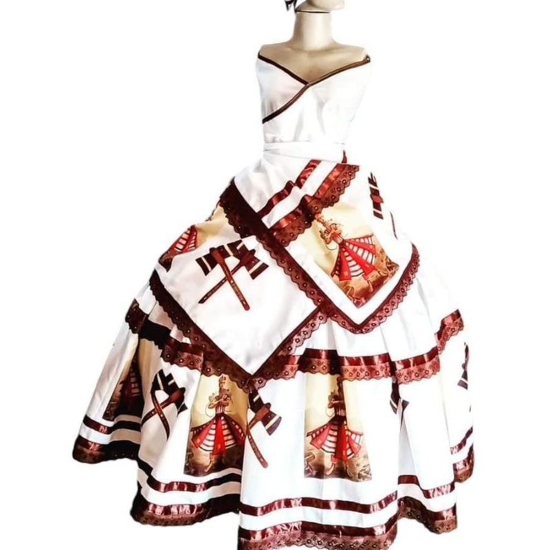 Vestido Xangô Marrom - Roupa Xangô Kaô Kabecile