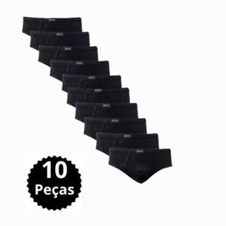 Kit  Cuecas masculina tradicional com forro 100% algodao NA COR -PRETO em Oferta na Shopee