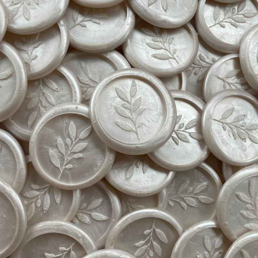 Lacre de Cera Branco Perolado - Modelo Padrão em Oferta na Shopee