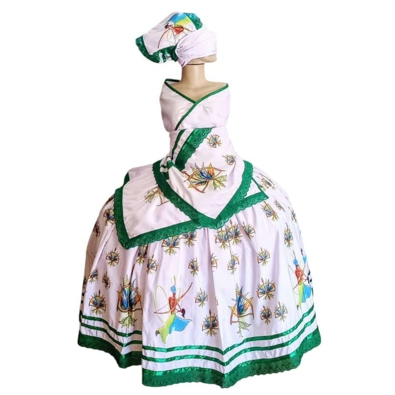 Vestido Oxossi Verde - Roupa Oxossi - Roupa Caboclo