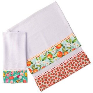 Pano De Prato Barrado Bainha Gourmet Premium Kit Com 10 Peças em Oferta na Shopee