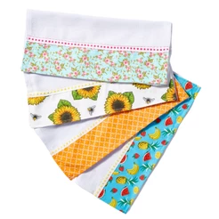 Kit 20 Panos De Prato Bainha Estampado Pé De Galinha