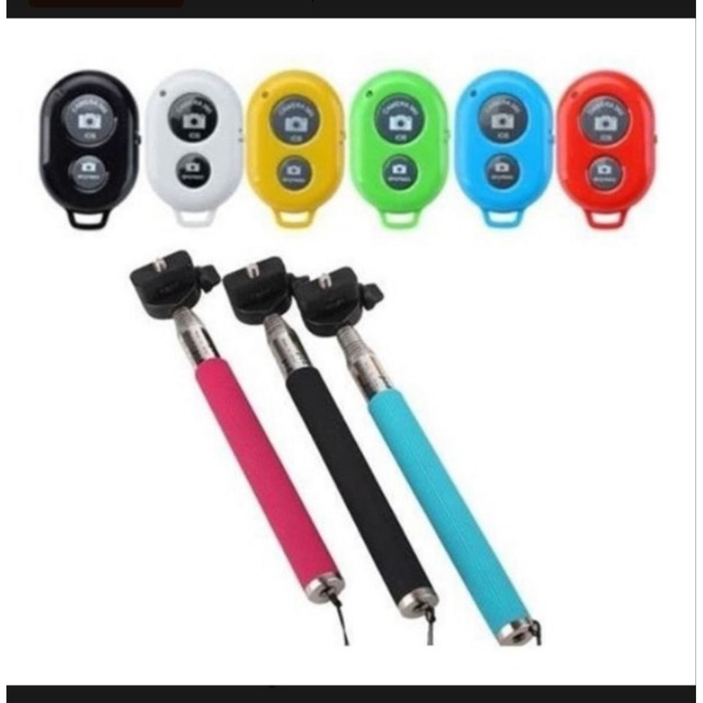 Kit Bastão Pau de Selfie com controle Bluetooth Bastão + Suporte Para Celular. Kit Monopod + controle shutter completo- Envio Imediato