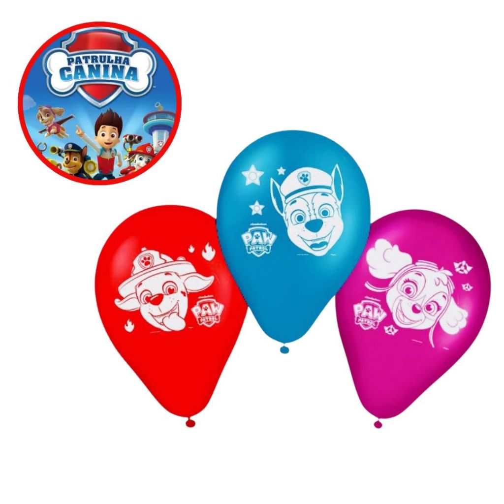25~125 Balão Patrulha Canina Redondo 9 Pol. Regina em Oferta na Shopee