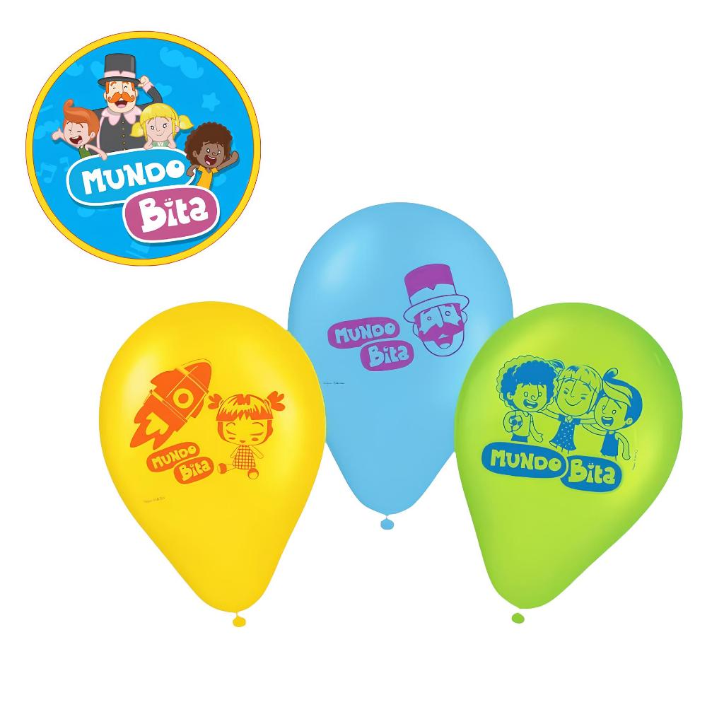 25~125 Balão Festa Mundo Bita 2 Redondo 9 Pol. Regina em Oferta na Shopee