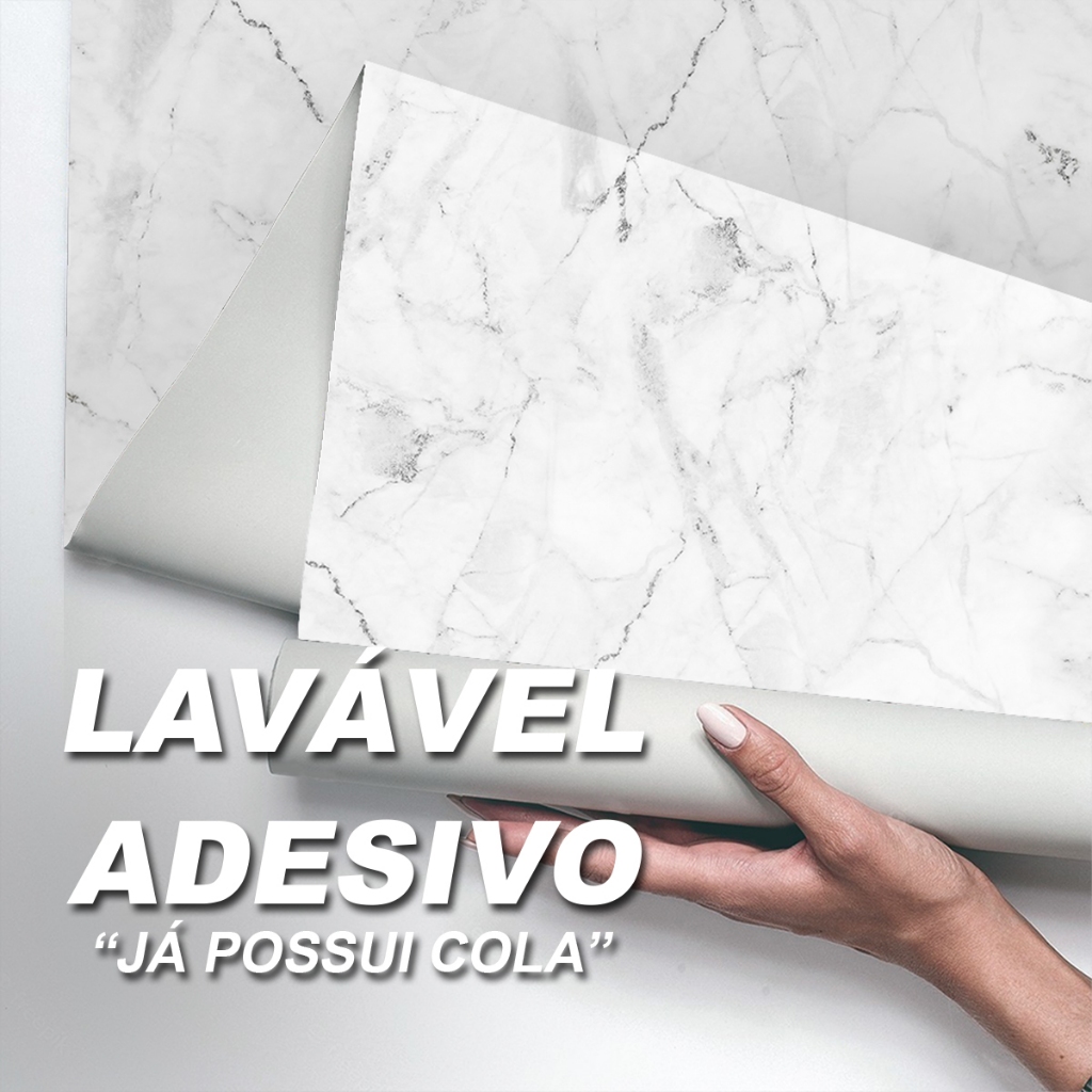 Papel De Parede Adesivo Mármore Requinte Lavável 50x2,50m