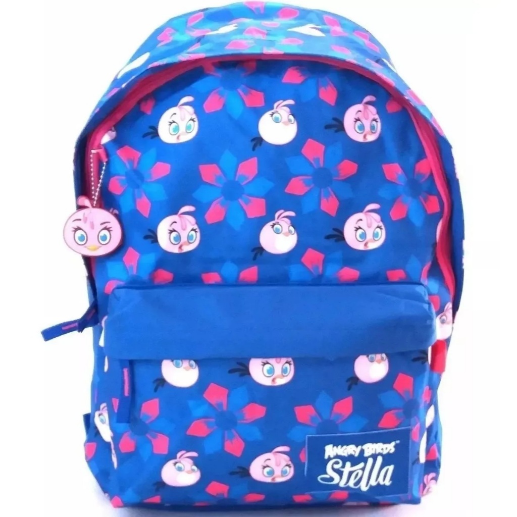 Mochila Escolar Angry Birds Stella Costas Azul Poliéster
