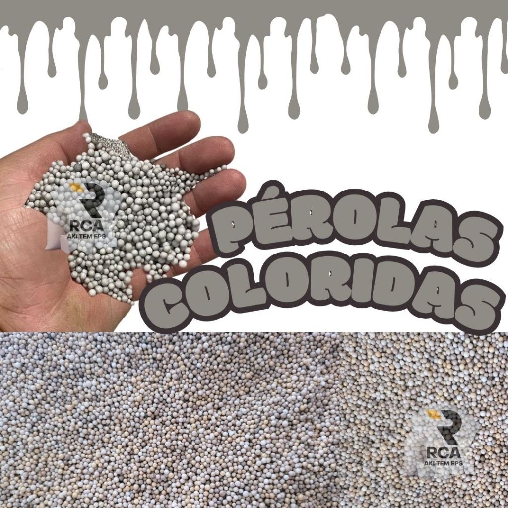 Pérola de Eps Colorida Pacote 1 Litro para artes e slime Cinza/Grafite
