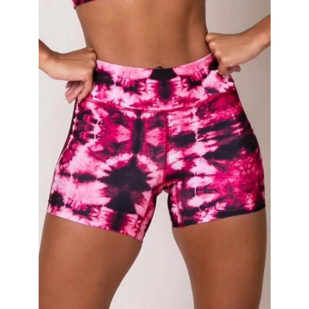 Kit 4 SHORTS DE ACADEMIA LEGGING SUPLEX ESTAMPADO FEMININA CINTURA ALTA - Estampa Aleatoria