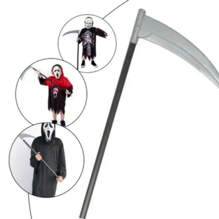 Foice de Plástico Fantasia Halloween 60cm Festa Halloween Brinquedo Acessório Fantasia VMP em Oferta na Shopee