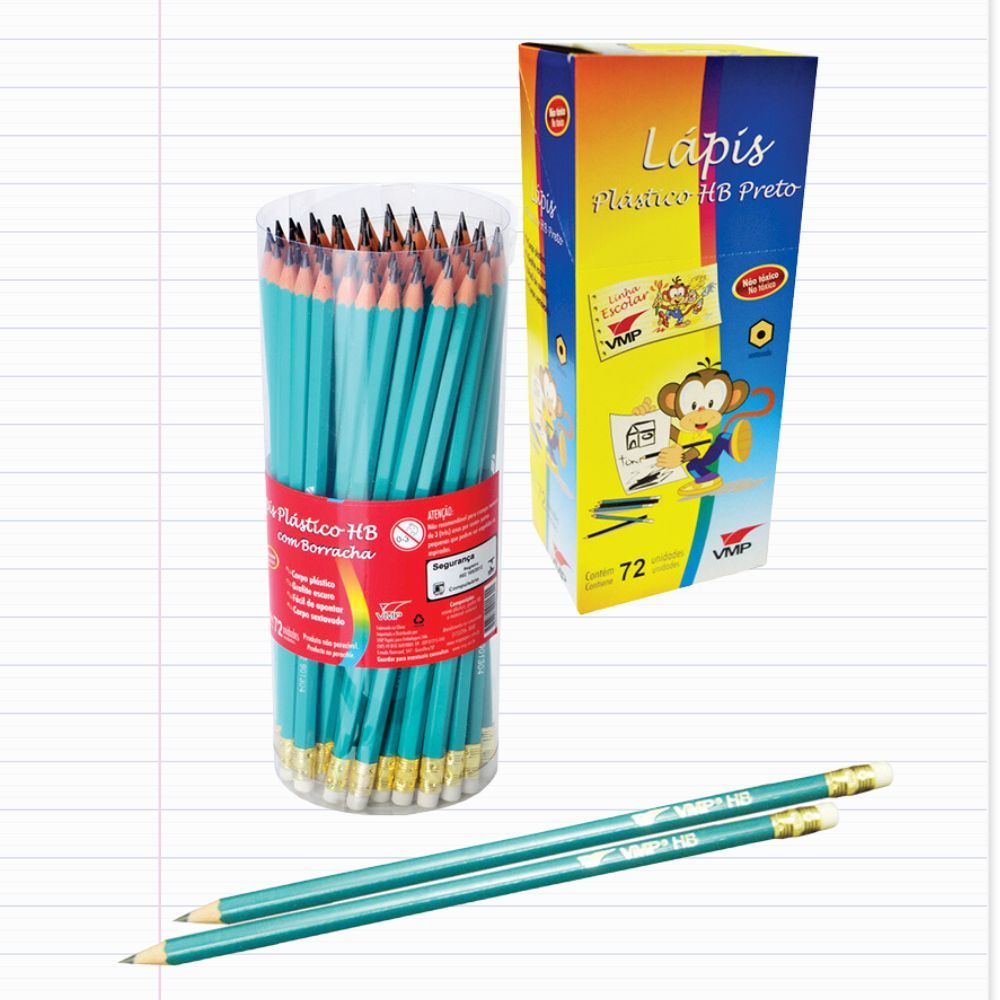KIT 72 Lápis de Escrever HB N2 Preto com Borracha Lápis HB de Escrever VMP N2 em Oferta na Shopee