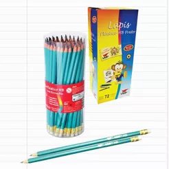 KIT 72 Lápis de Escrever HB N2 Preto com Borracha Lápis HB de Escrever VMP N2
