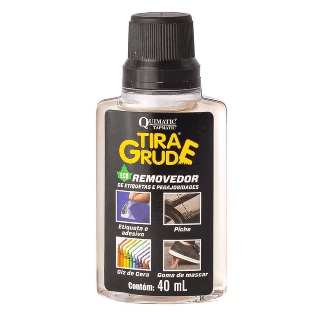 Tira Grude 40ml Quimatic Tapmatic Remove Etiquetas Colas Manchas Adesivos
