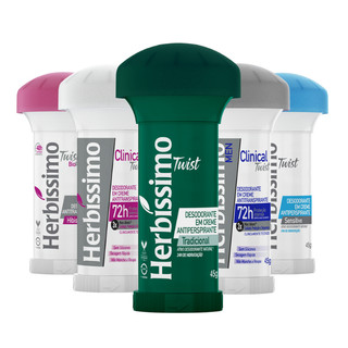 Kit 5 itens -  Desodorante Twist Antitranspirante Herbíssimo | Variados 45G em Oferta na Shopee