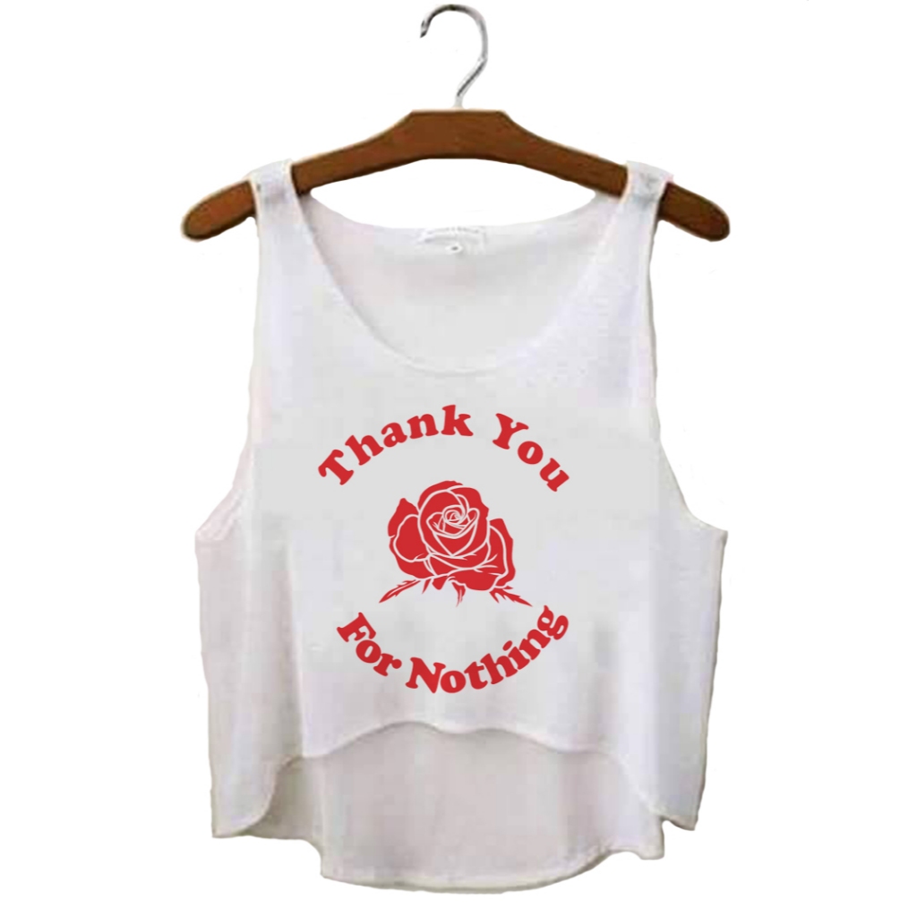 Cropped Thanks For Nothing || Regata Tshirt Tumblr Aesthetic Pinterest