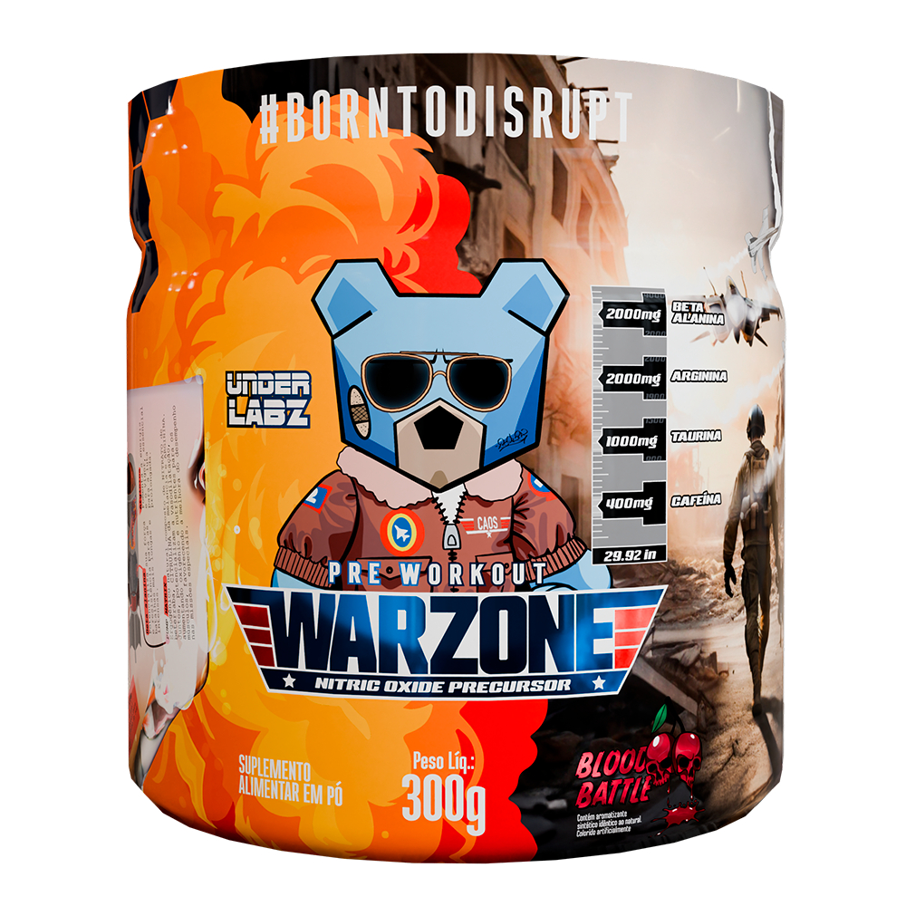 Under Labz Pre Workout Warzone - Pré Treino com Pump Matrix em Pote de 150g ou 300g