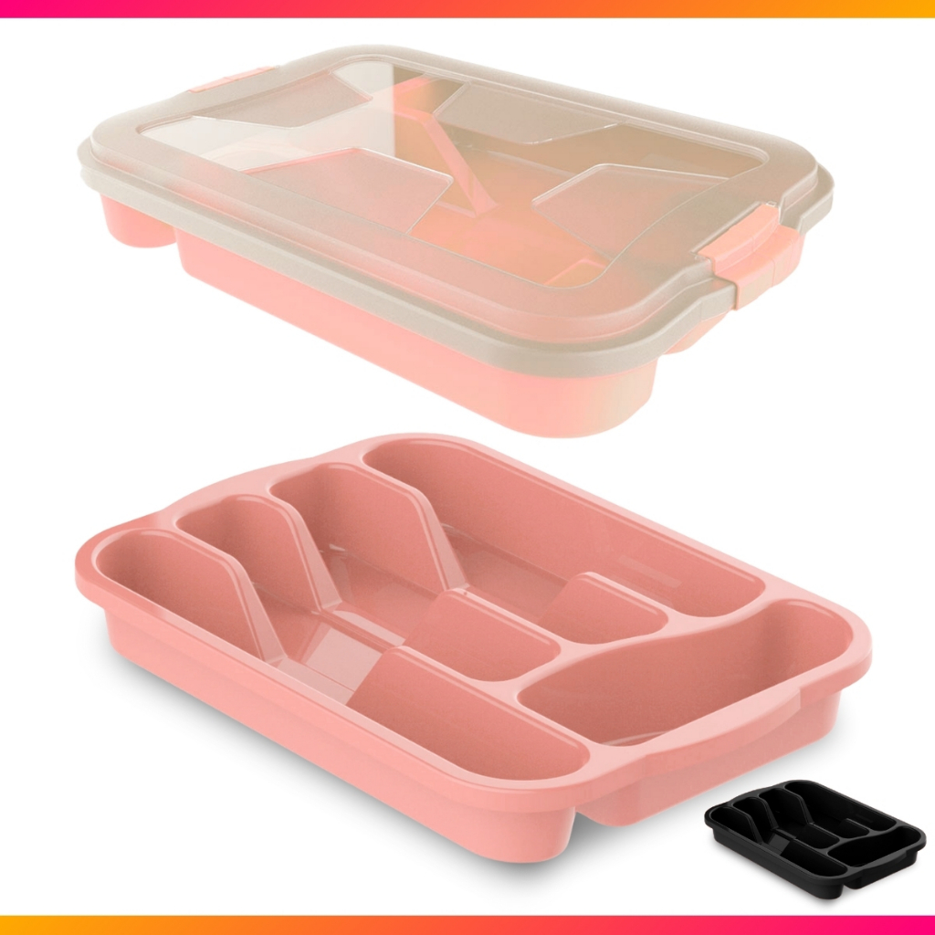Porta Talheres De Gaveta Organizador Com Tampa Transparente em Oferta na Shopee