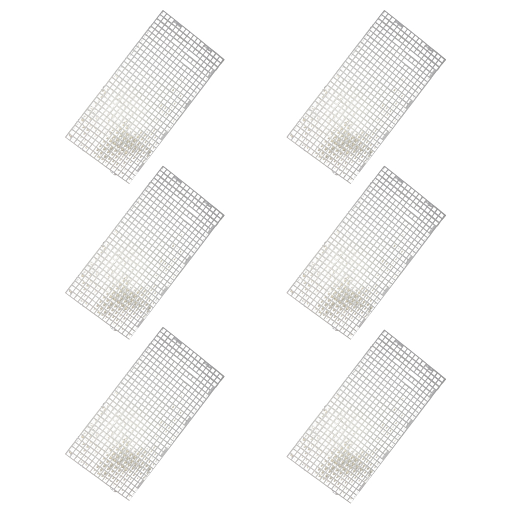 Kit 6 Peças Palete Estrado Pallet Deck Tapete Piso Plástico Branco 2,5x25x50 Cm