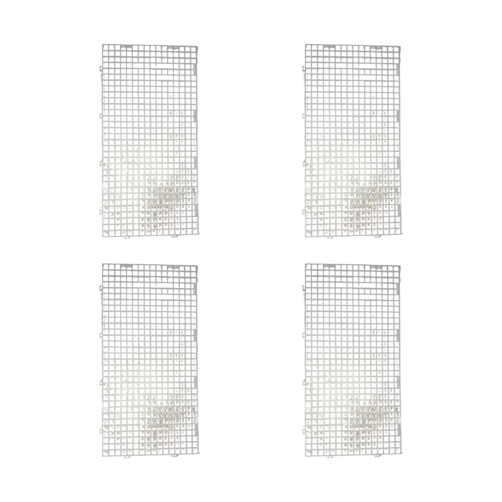 Kit 4 Peças Palete Estrado Pallet Deck Tapete Piso Plástico Branco 2,5x25x50 Cm
