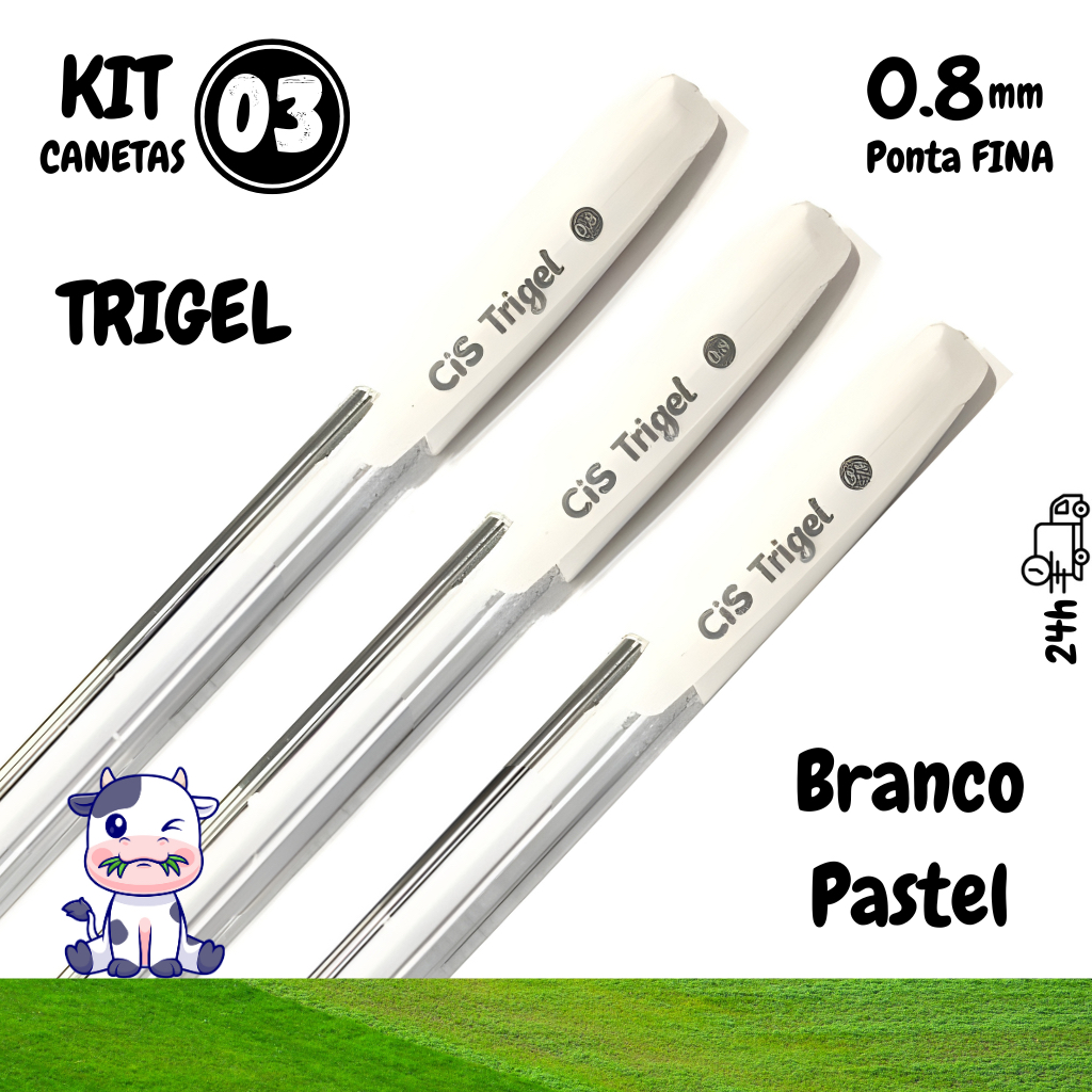 Kit 03 Canetas Gel Cis Trigel Branca 0.8mm Ponta Fina Tom Pastel Ideal Para Papel Preto Designer de Sobrancelhas em Oferta na Shopee