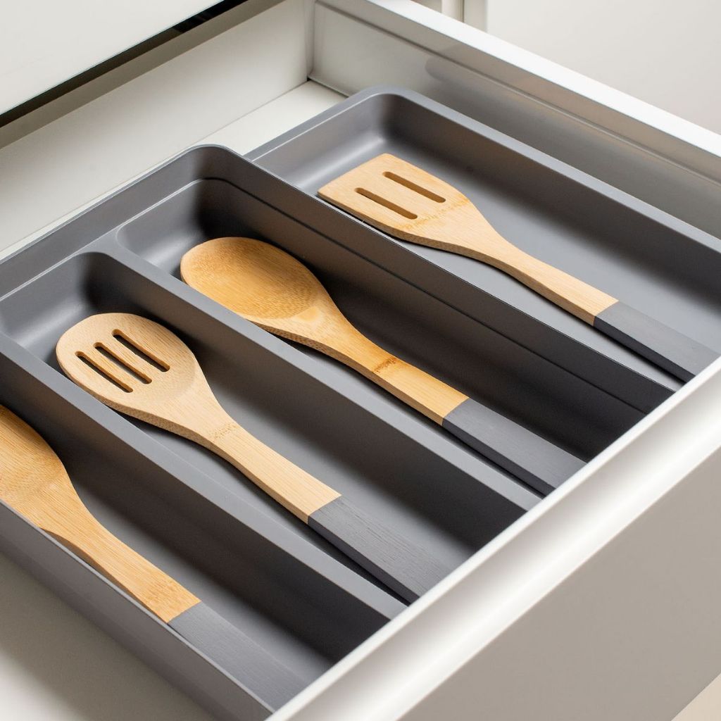 Organizador de Utensilios com Extensor Gaveta Armario Cozinha Logic