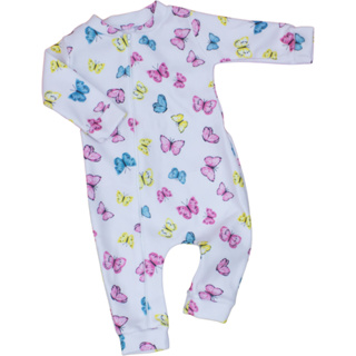 Macacão Soft com Zíper para Bebê Menina Estampa Borboletas Roupas de Bebê Quentinho para Inverno em Oferta na Shopee