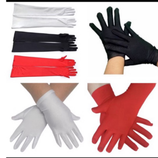 1 Par De Luva Curta para Festa Fantasia Carnaval Branca/Preta/Vermelha em Oferta na Shopee