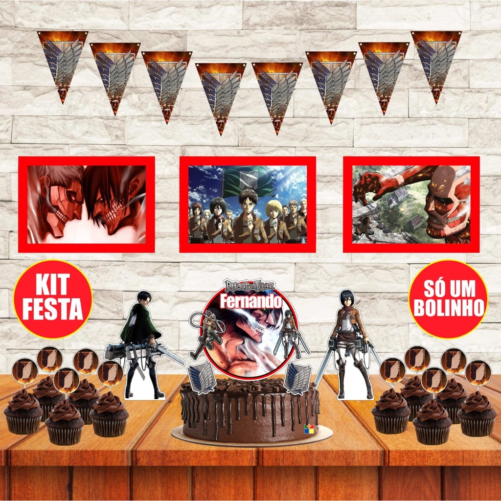 Festa Em Casa Attack on Titan Anime Kit Decorativo em Oferta na Shopee