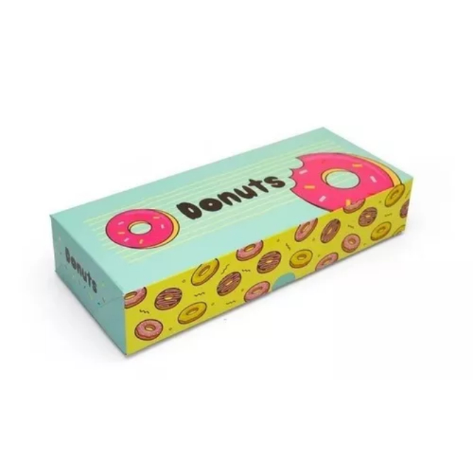 50 Caixinha Kraft - Embalagem Para Donuts P/ 3 Unidade
