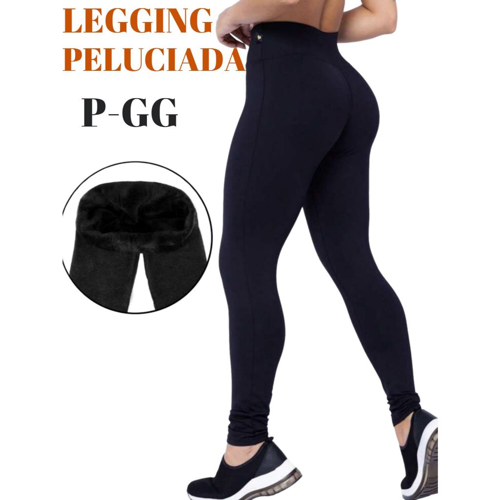 CALÇA LEGGING PELUCIADA BASICA PRETA , LEGGING FLANELADA FEMININA CINTURA ALTA IDEAL PARA PILATES ACADEMIA GINASTIA esportiva em Oferta na Shopee