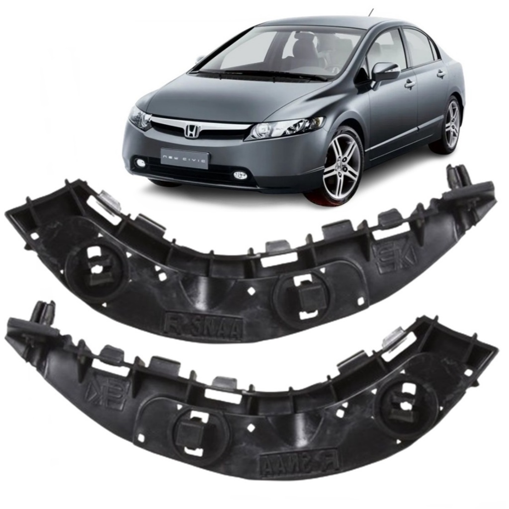 Carrinho Guia Suporte Parachoque Dianteiro Honda New Civic 2006 Até 2011 Par
