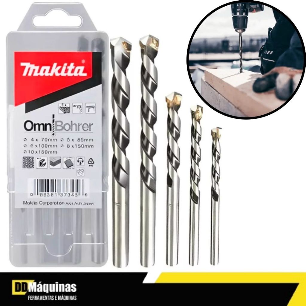 Jogo de brocas com 05 peças - Makita em Oferta na Shopee