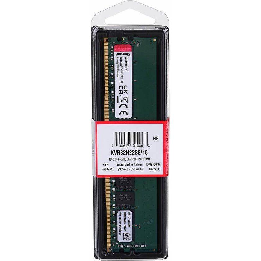 Memória RAM para PC DDR4 16GB 3200Mhz Kingston - Kvr32n22s8/16