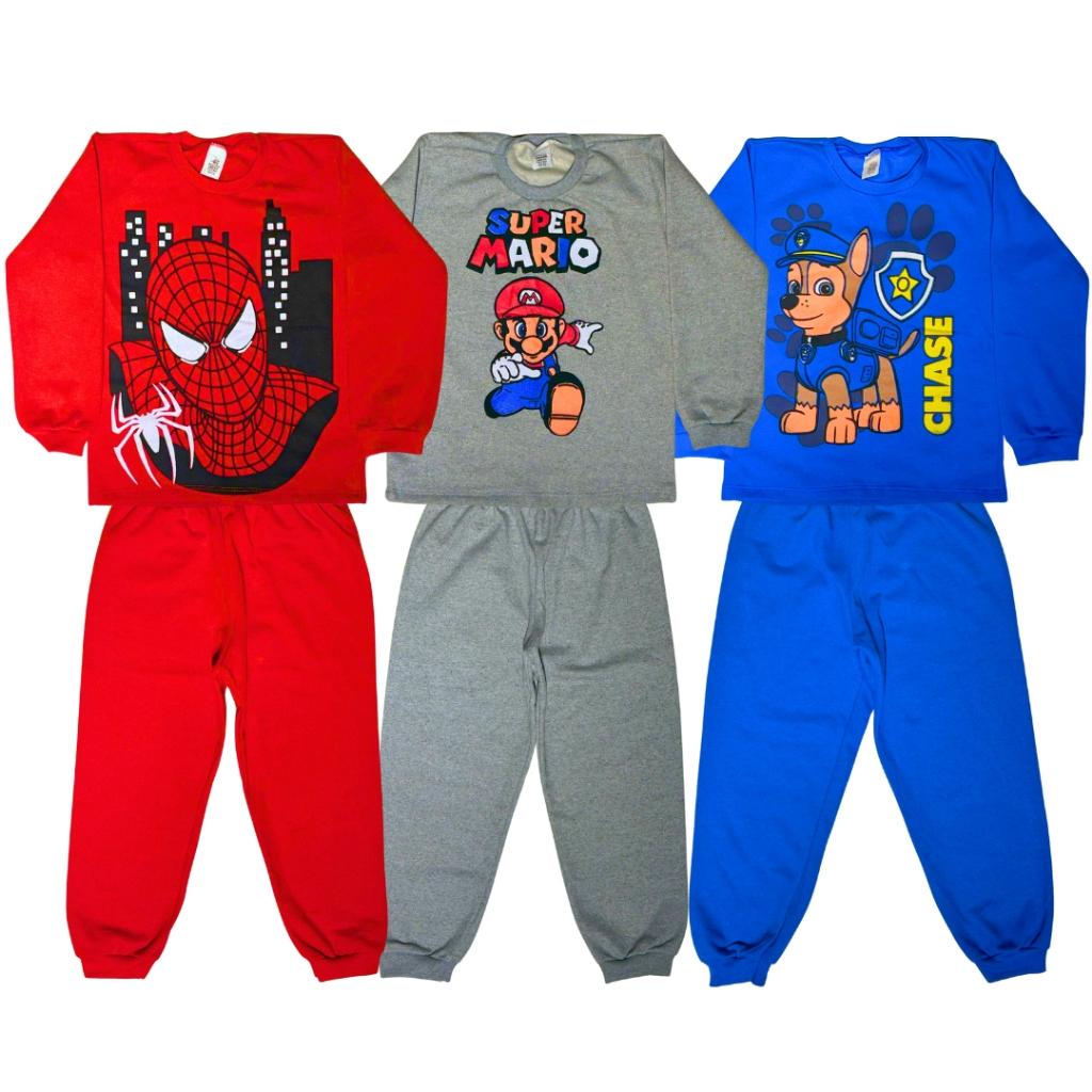 Conjunto De Moletom Infantil Menino Gola Redonda