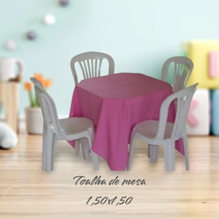 20 Toalha de mesa para festa eventos Buffet 1,50m x1,50m - acabamento em overloque em Oferta na Shopee