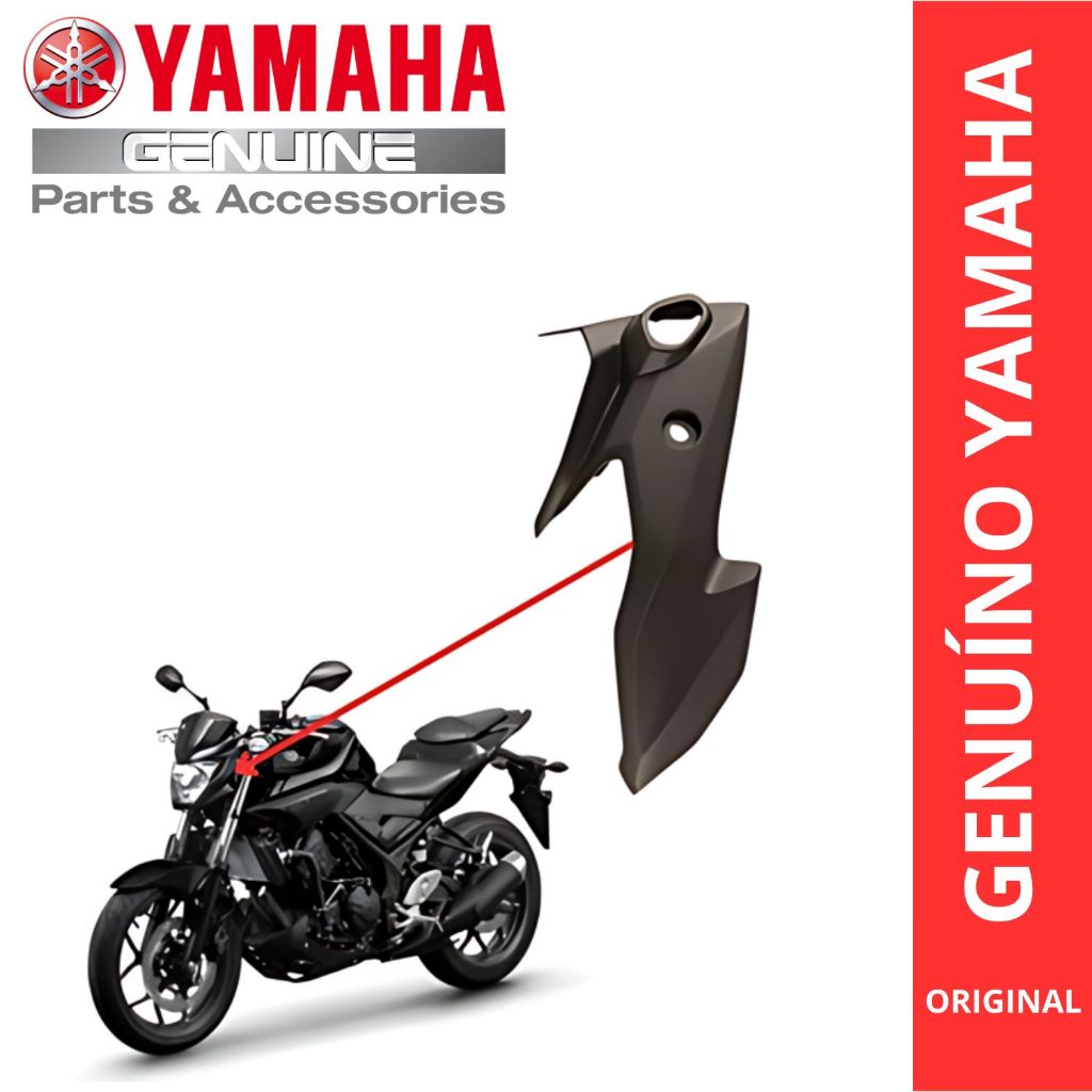 SUPORTE FAROL ESQUERDO PRETO MT03 2016 2017 2018 2019 2020