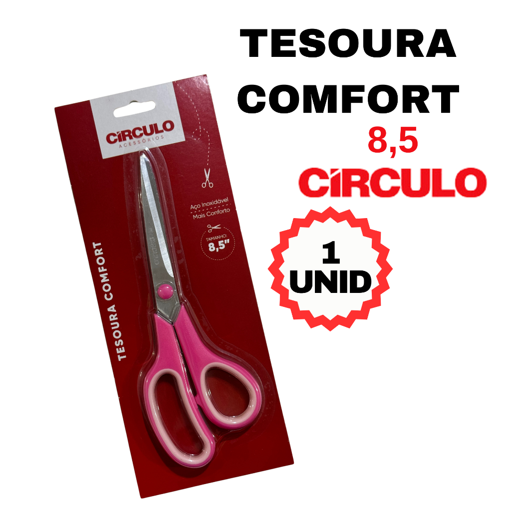 TESOURA COMFORT CÌRCULO- 21,5CM 8,5"