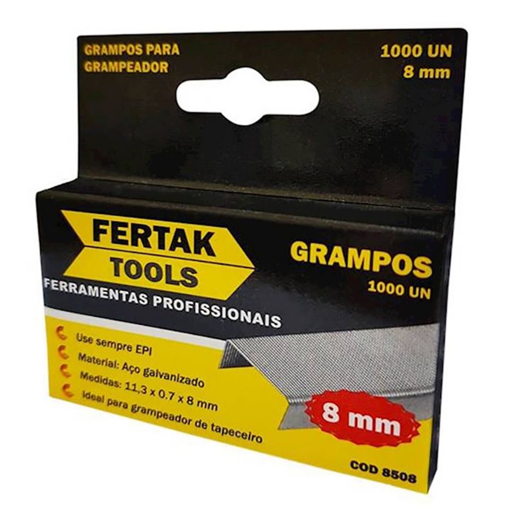 Grampos p/ Grampeador Tapeceiro 1000pçs Fertak em Oferta na Shopee