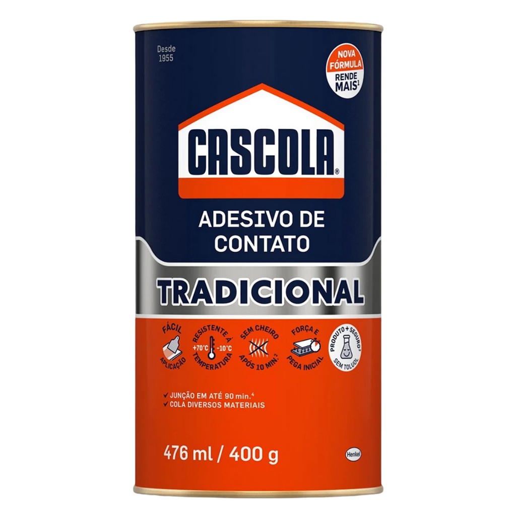 Adesivo de Contato Cascola Tradicional 400g sem Toluol Cola de Alto Desempenho - Home & Living
