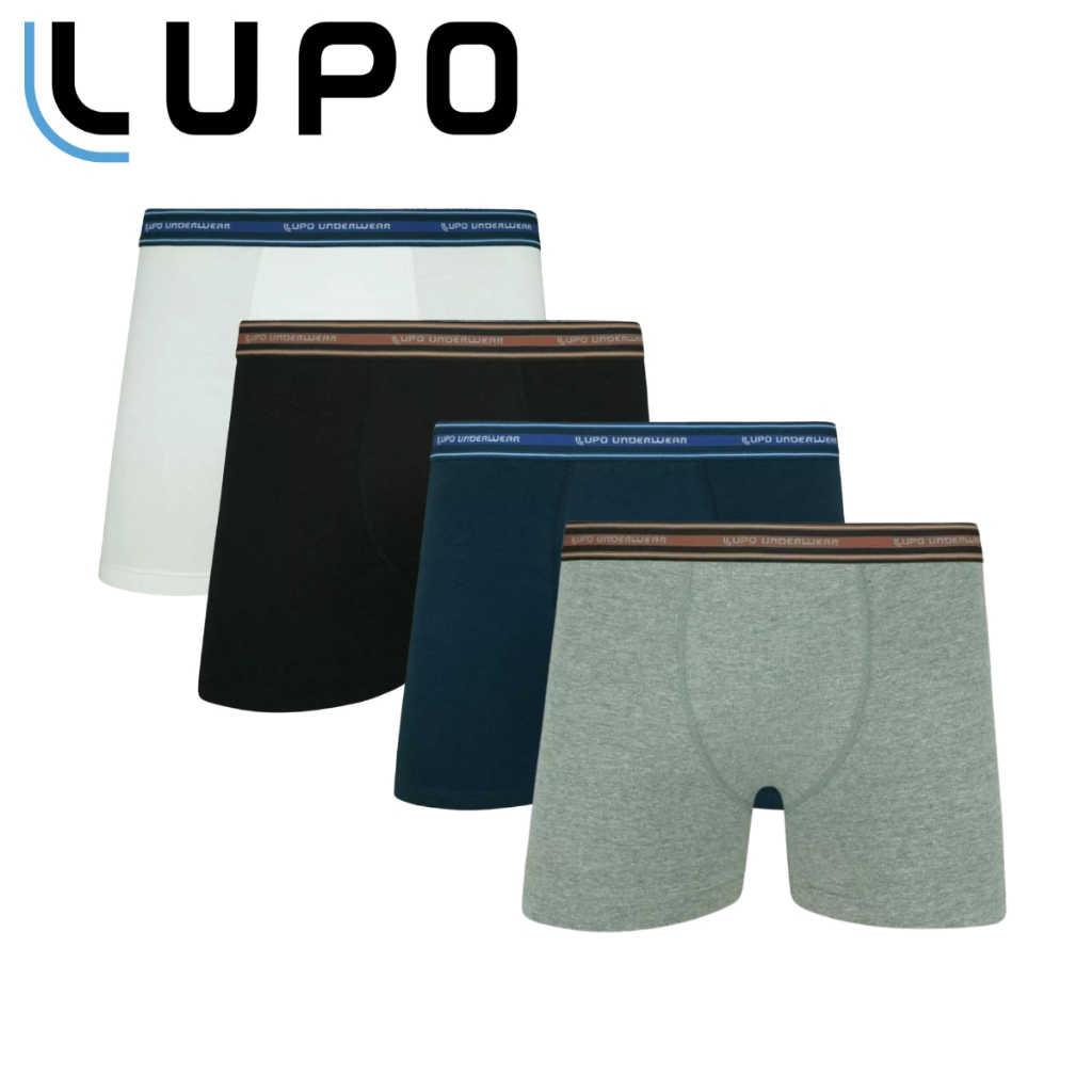 Cueca Boxer Lupo Algodão Com Elastano Leve e Macia Várias Cores Masculina